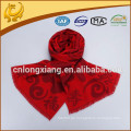 Klassische Stil Red Farbe Modische Jacquard Pattern 100% Viskose Schal